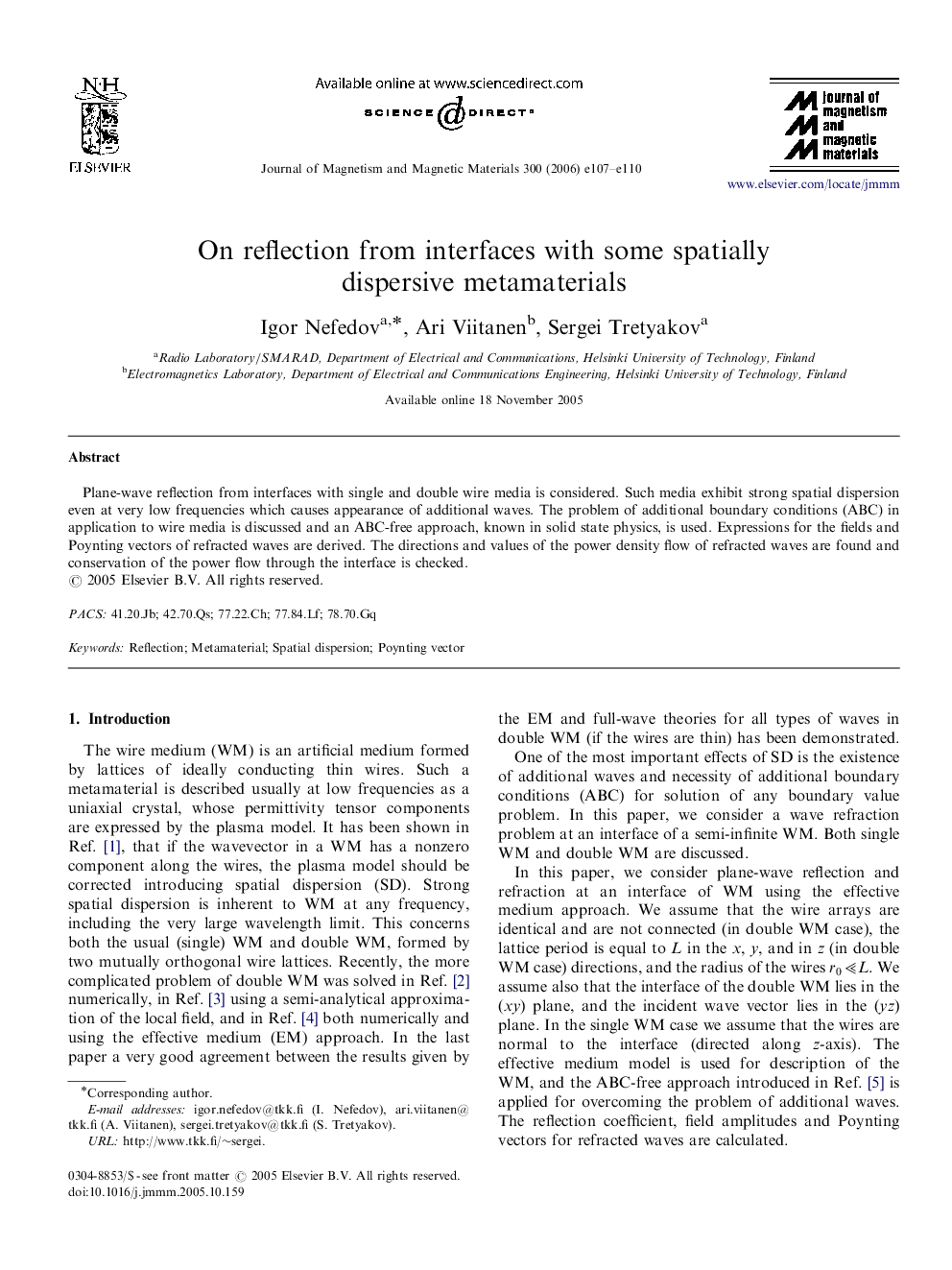 On reflection from interfaces with some spatially dispersive metamaterials