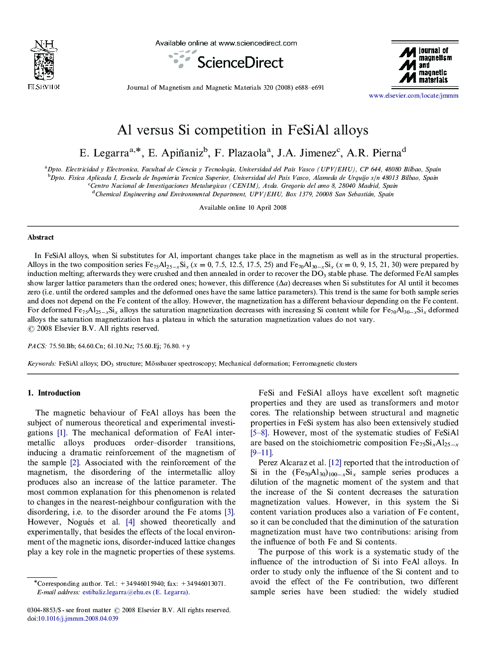 Al versus Si competition in FeSiAl alloys