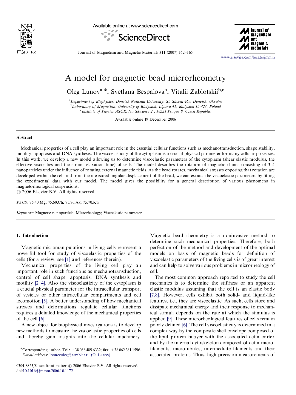 A model for magnetic bead microrheometry