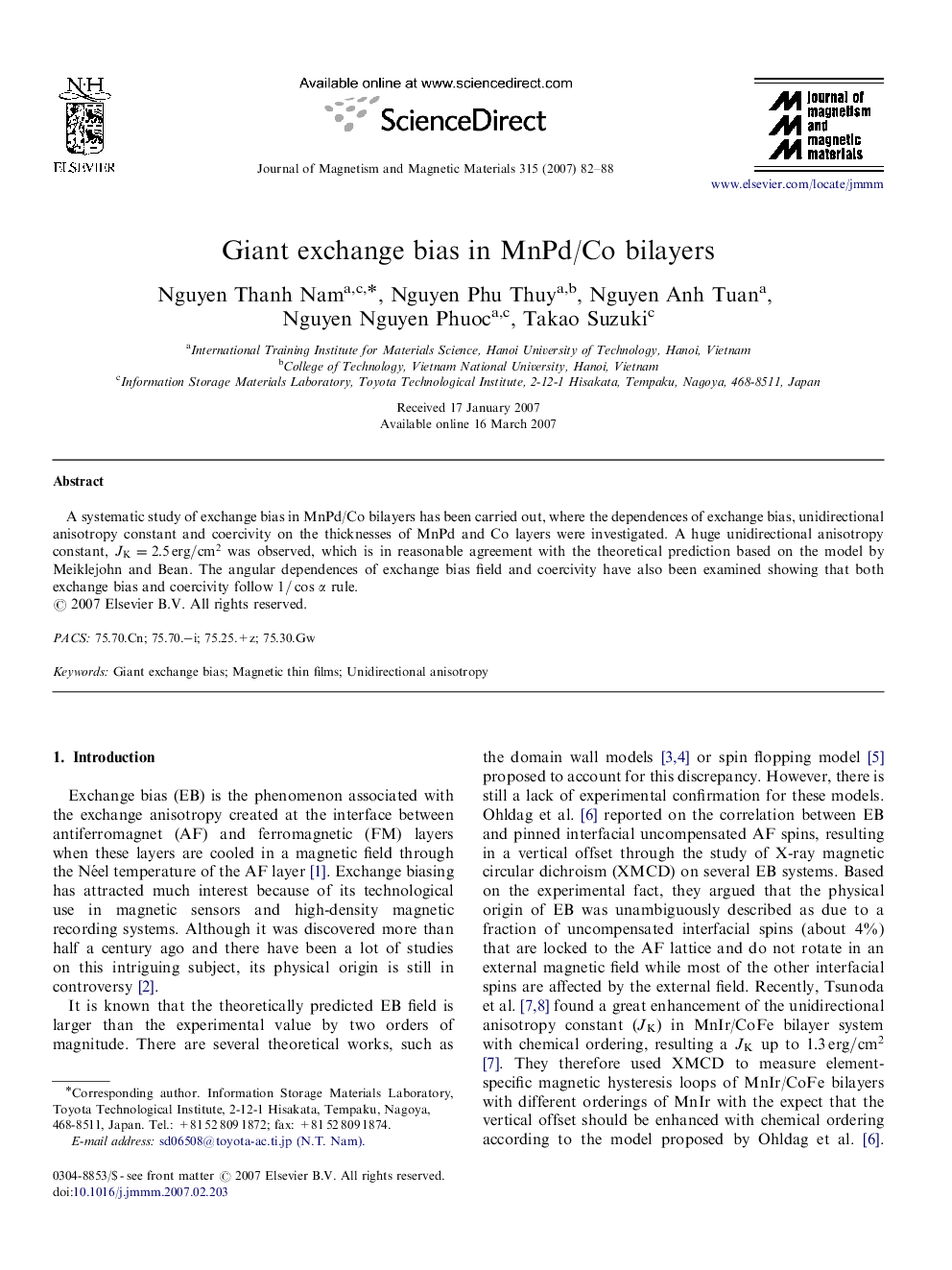 Giant exchange bias in MnPd/Co bilayers