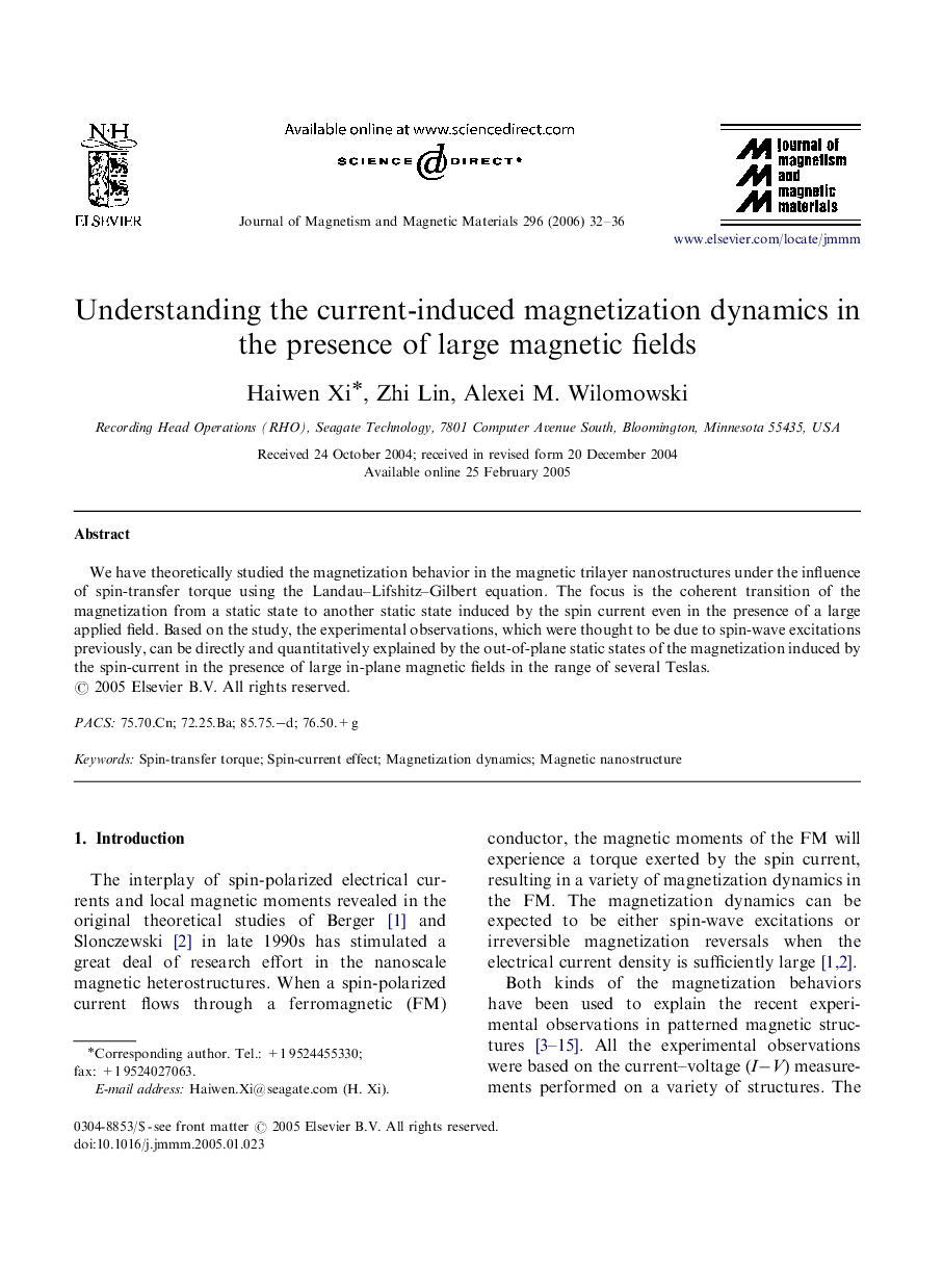 Understanding the current-induced magnetization dynamics in the presence of large magnetic fields