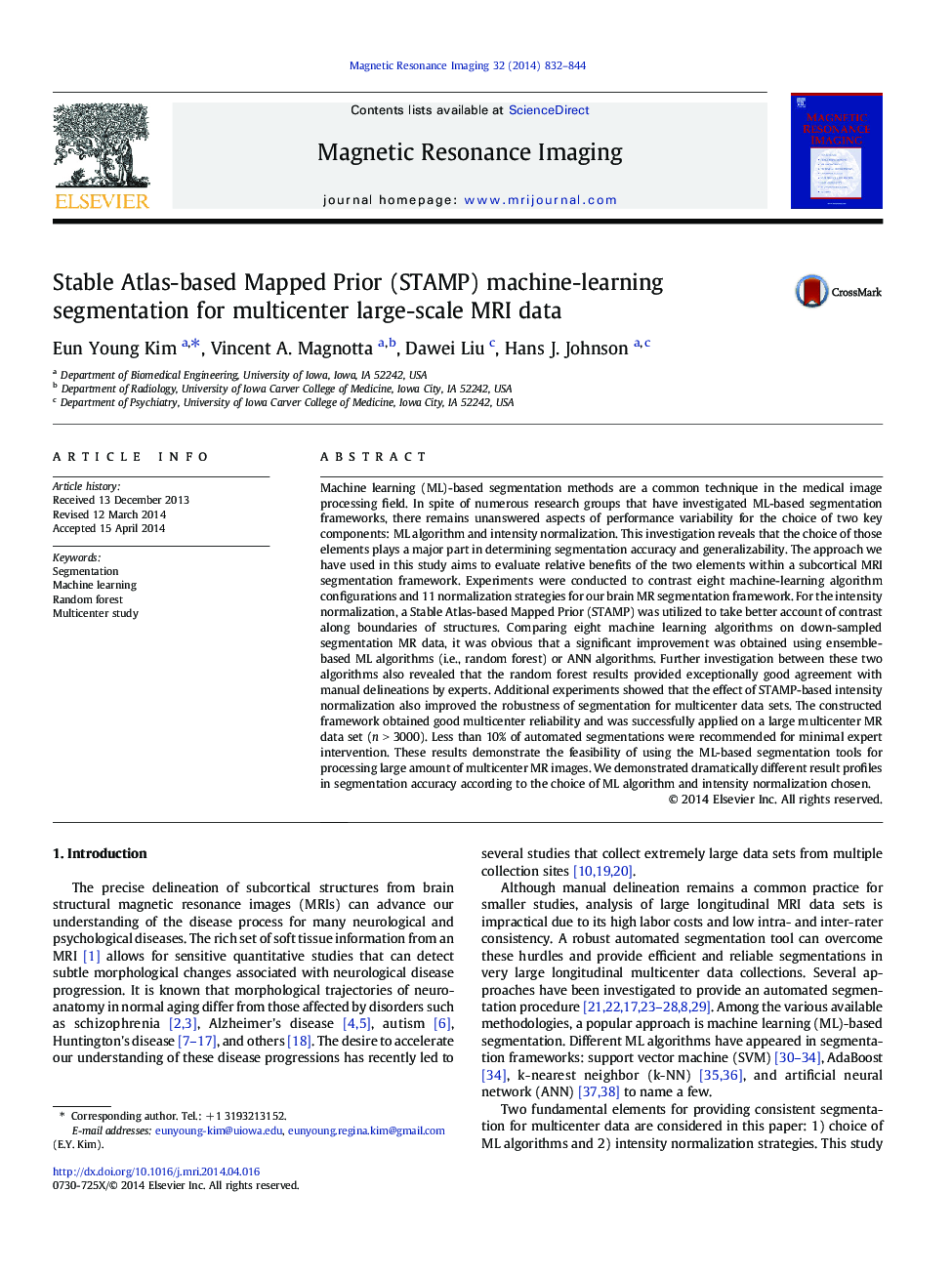 Stable Atlas-based Mapped Prior (STAMP) machine-learning segmentation for multicenter large-scale MRI data