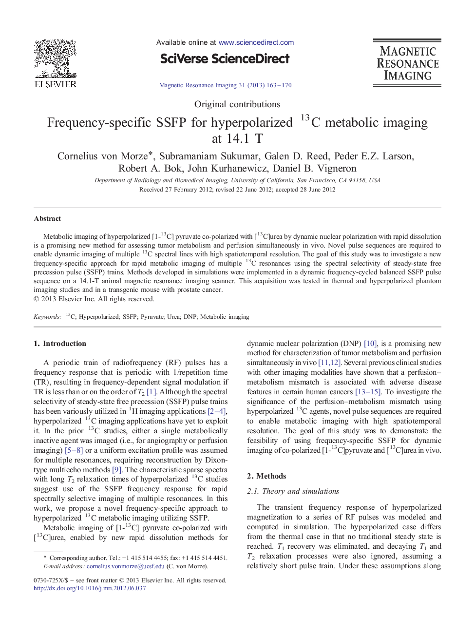 Frequency-specific SSFP for hyperpolarized 13C metabolic imaging at 14.1 T