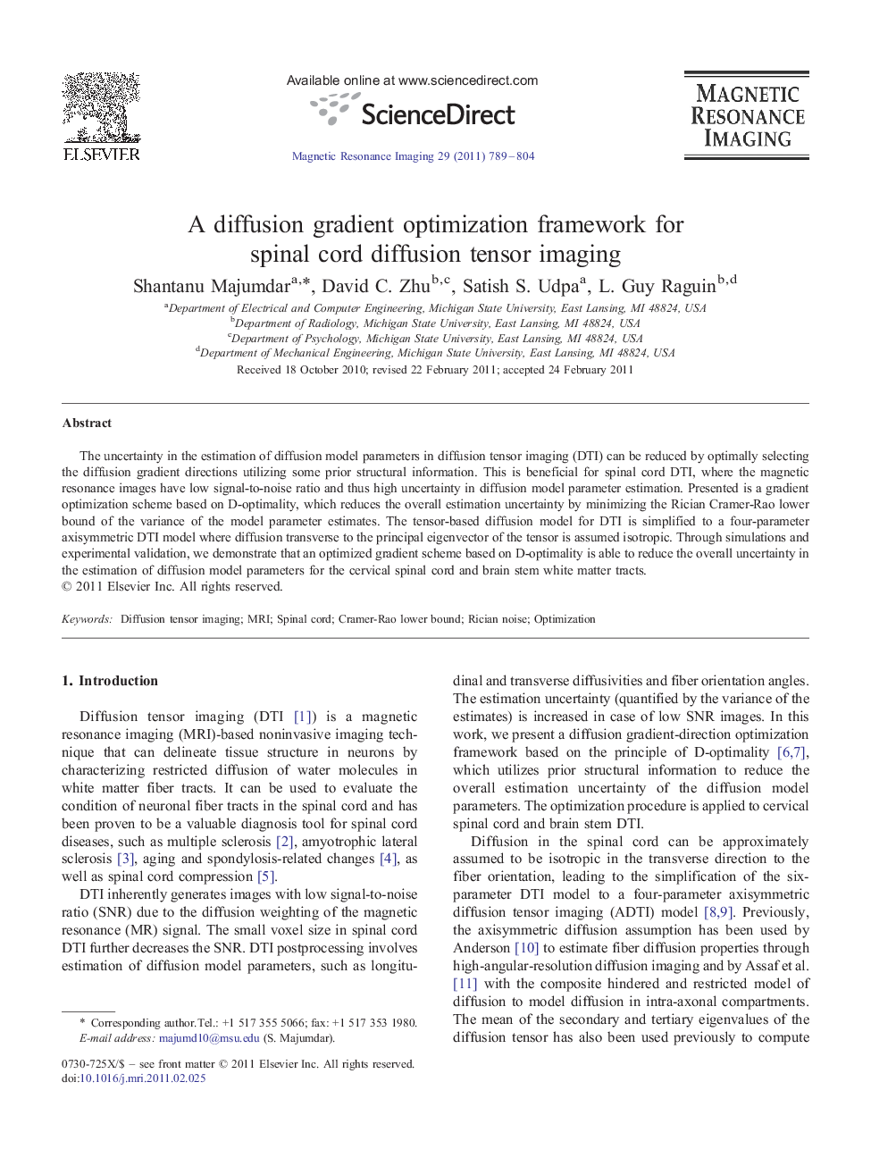 A diffusion gradient optimization framework for spinal cord diffusion tensor imaging