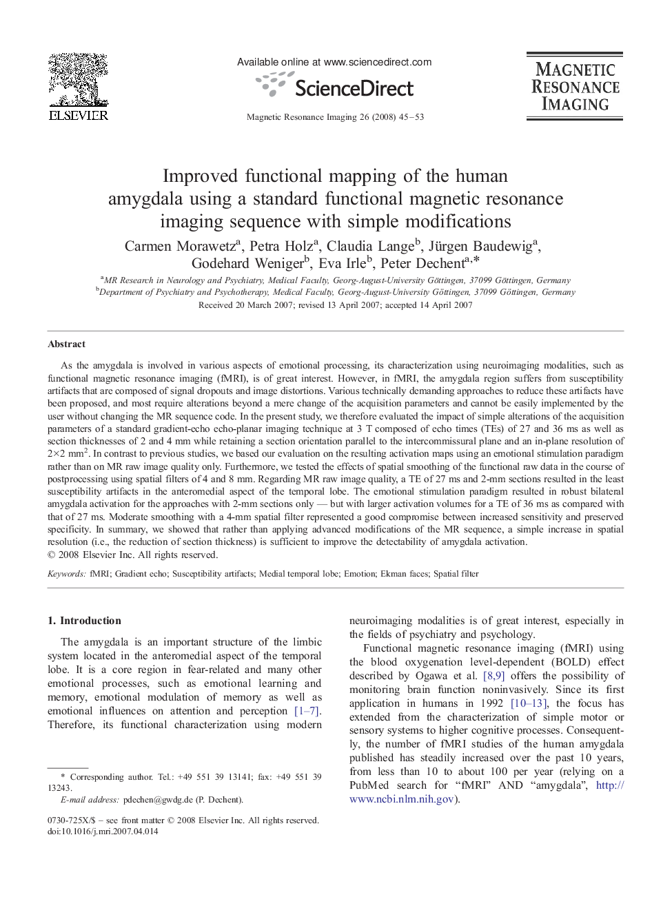 Improved functional mapping of the human amygdala using a standard functional magnetic resonance imaging sequence with simple modifications