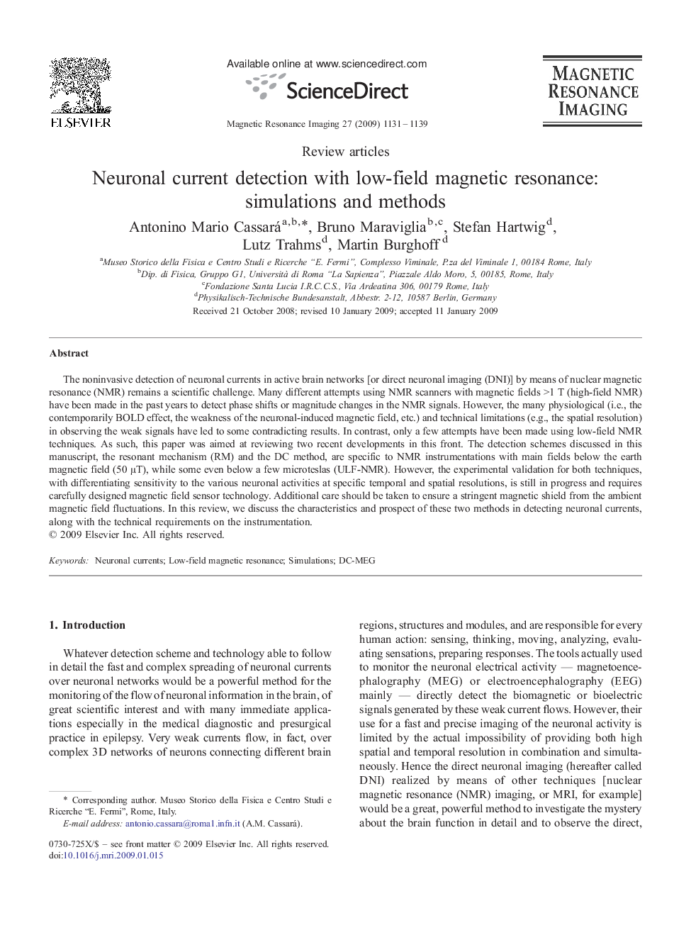 Neuronal current detection with low-field magnetic resonance: simulations and methods