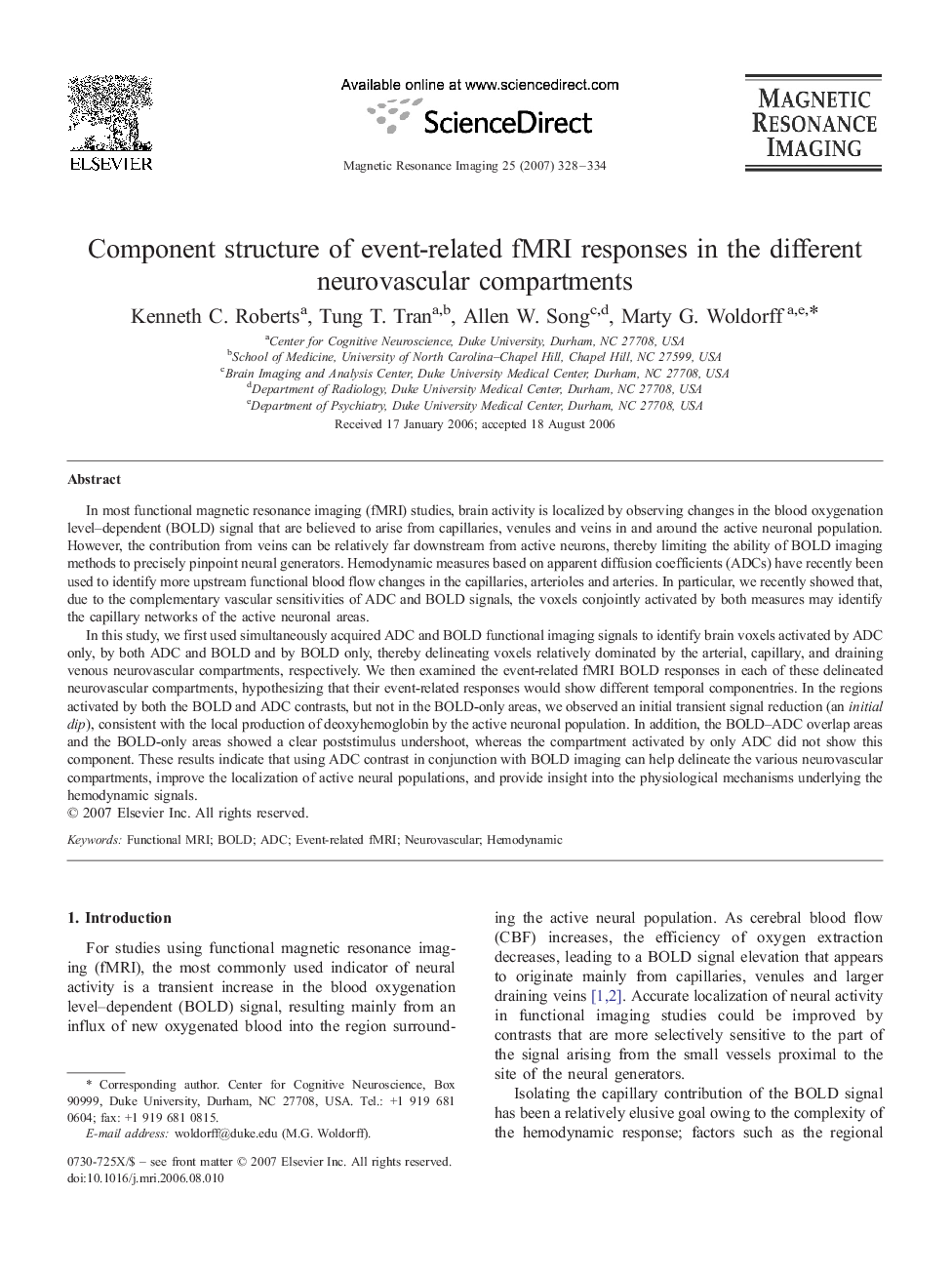 Component structure of event-related fMRI responses in the different neurovascular compartments