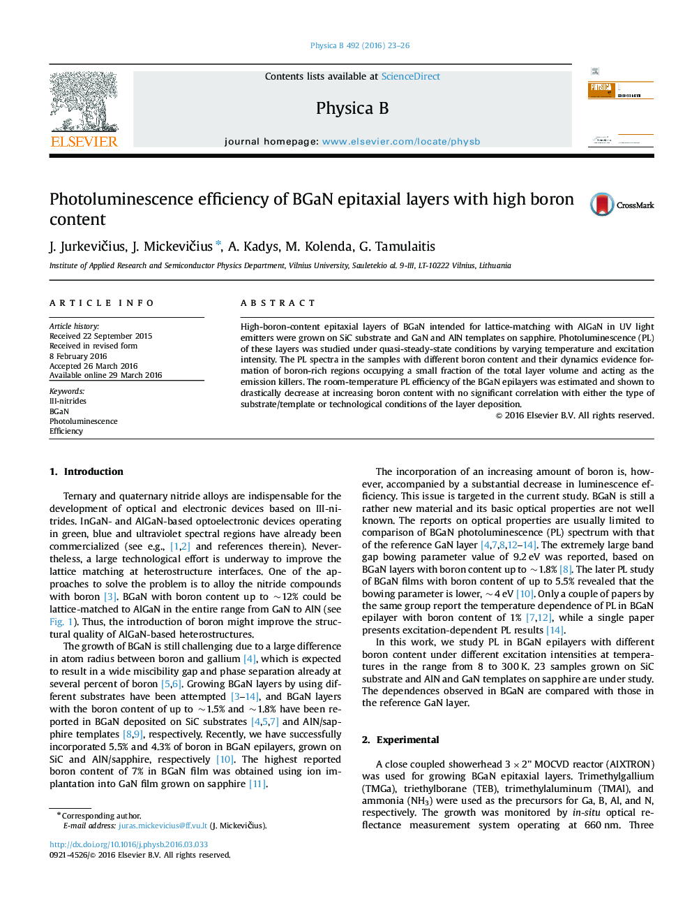 Photoluminescence efficiency of BGaN epitaxial layers with high boron content