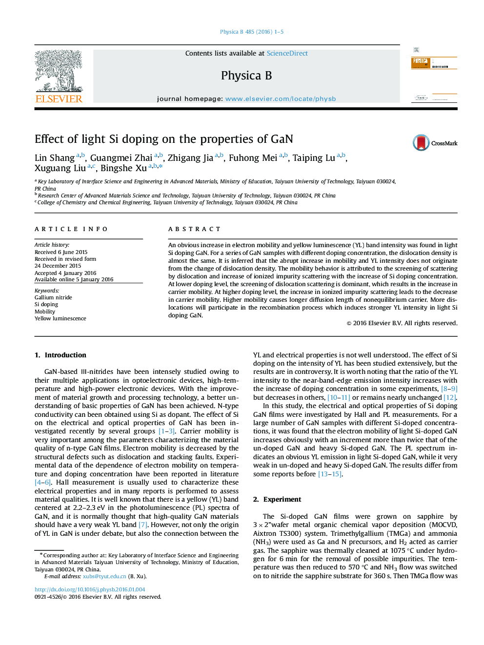 Effect of light Si doping on the properties of GaN