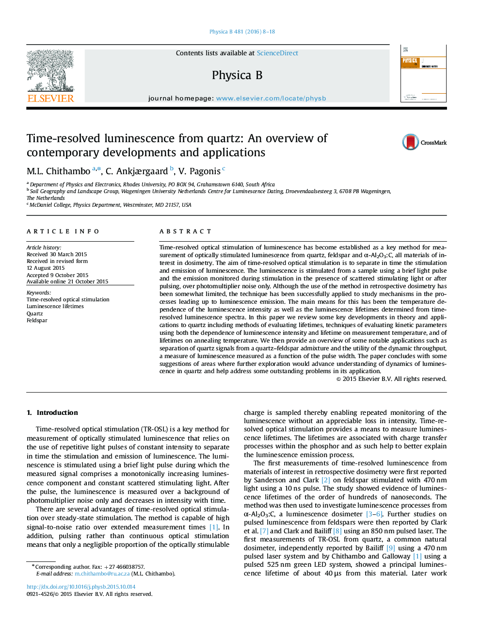 Time-resolved luminescence from quartz: An overview of contemporary developments and applications