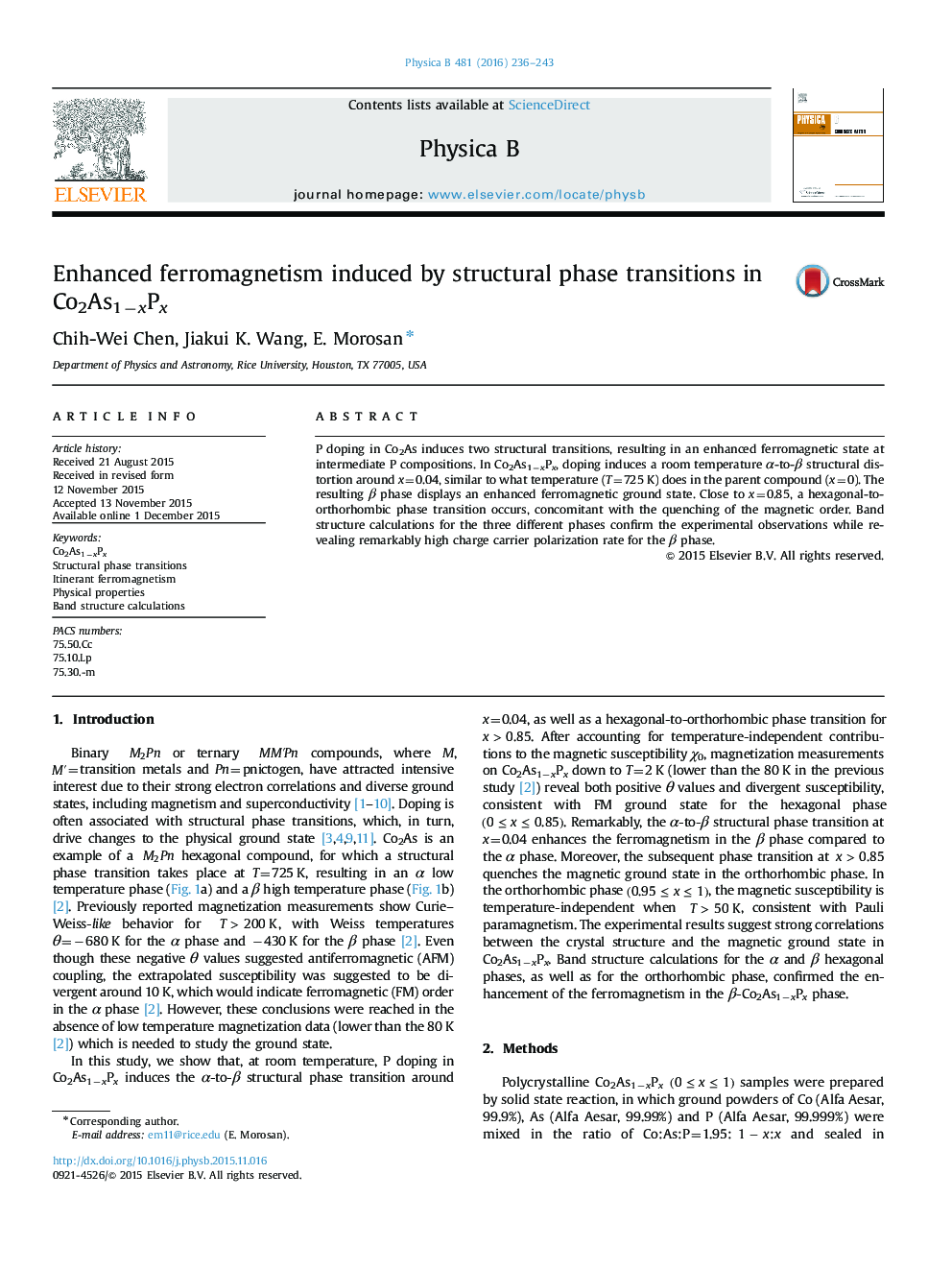 Enhanced ferromagnetism induced by structural phase transitions in Co2As1−xPx