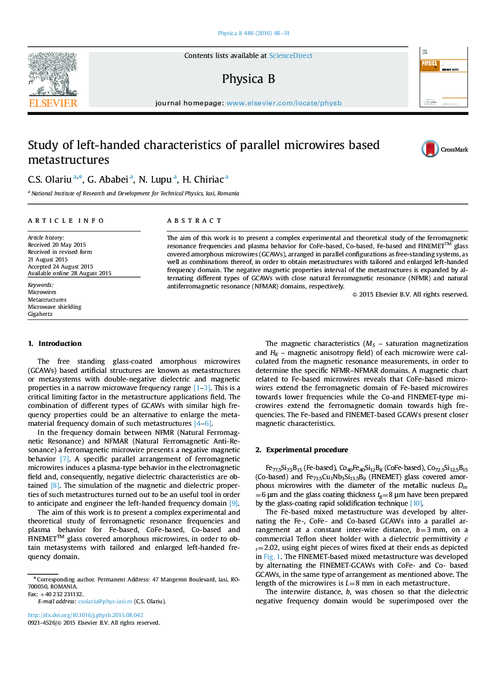 Study of left-handed characteristics of parallel microwires based metastructures