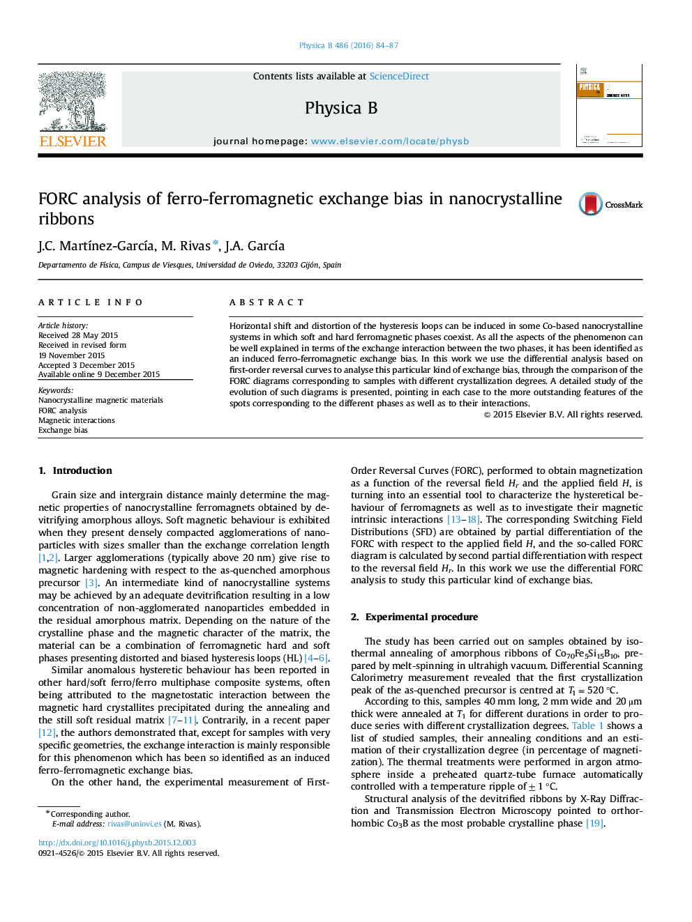 FORC analysis of ferro-ferromagnetic exchange bias in nanocrystalline ribbons