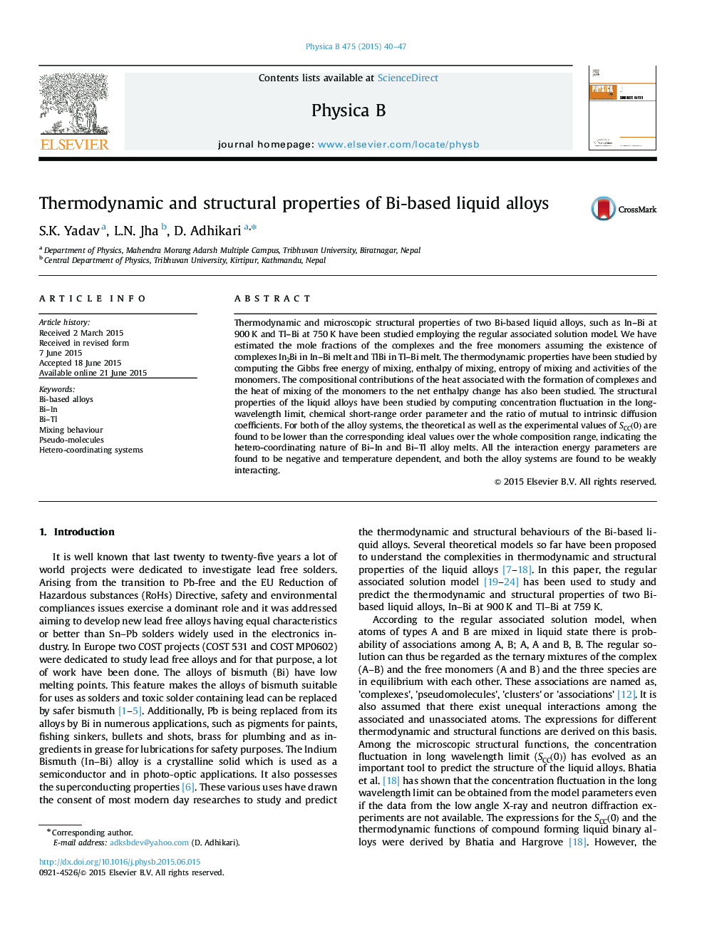 Thermodynamic and structural properties of Bi-based liquid alloys