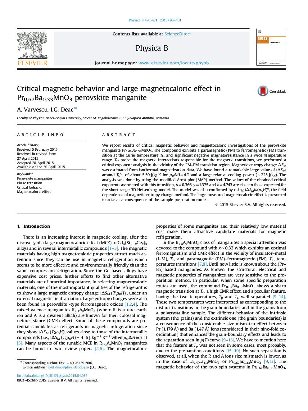 Critical magnetic behavior and large magnetocaloric effect in Pr0.67Ba0.33MnO3 perovskite manganite