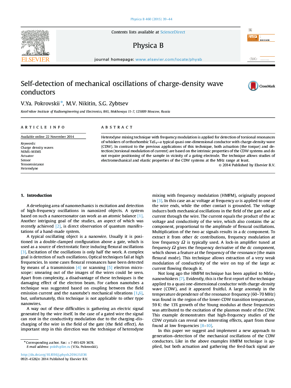 Self-detection of mechanical oscillations of charge-density wave conductors