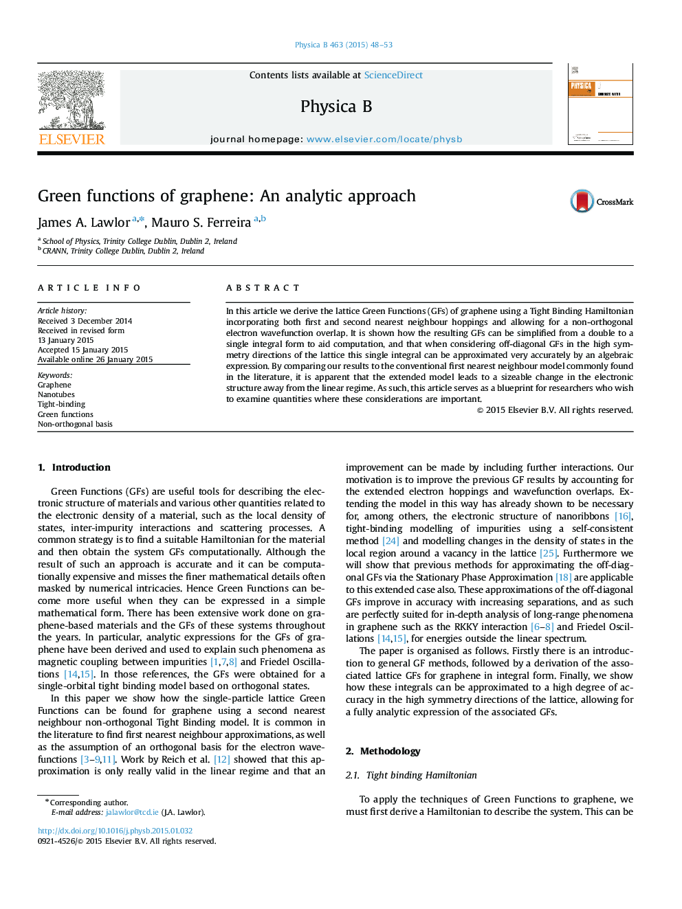 Green functions of graphene: An analytic approach