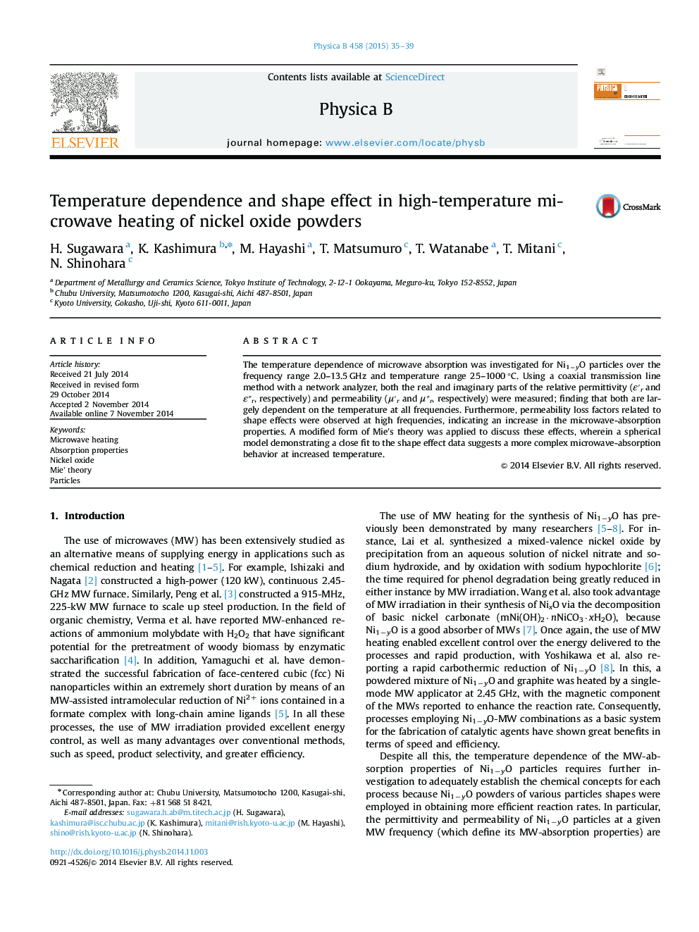 Temperature dependence and shape effect in high-temperature microwave heating of nickel oxide powders