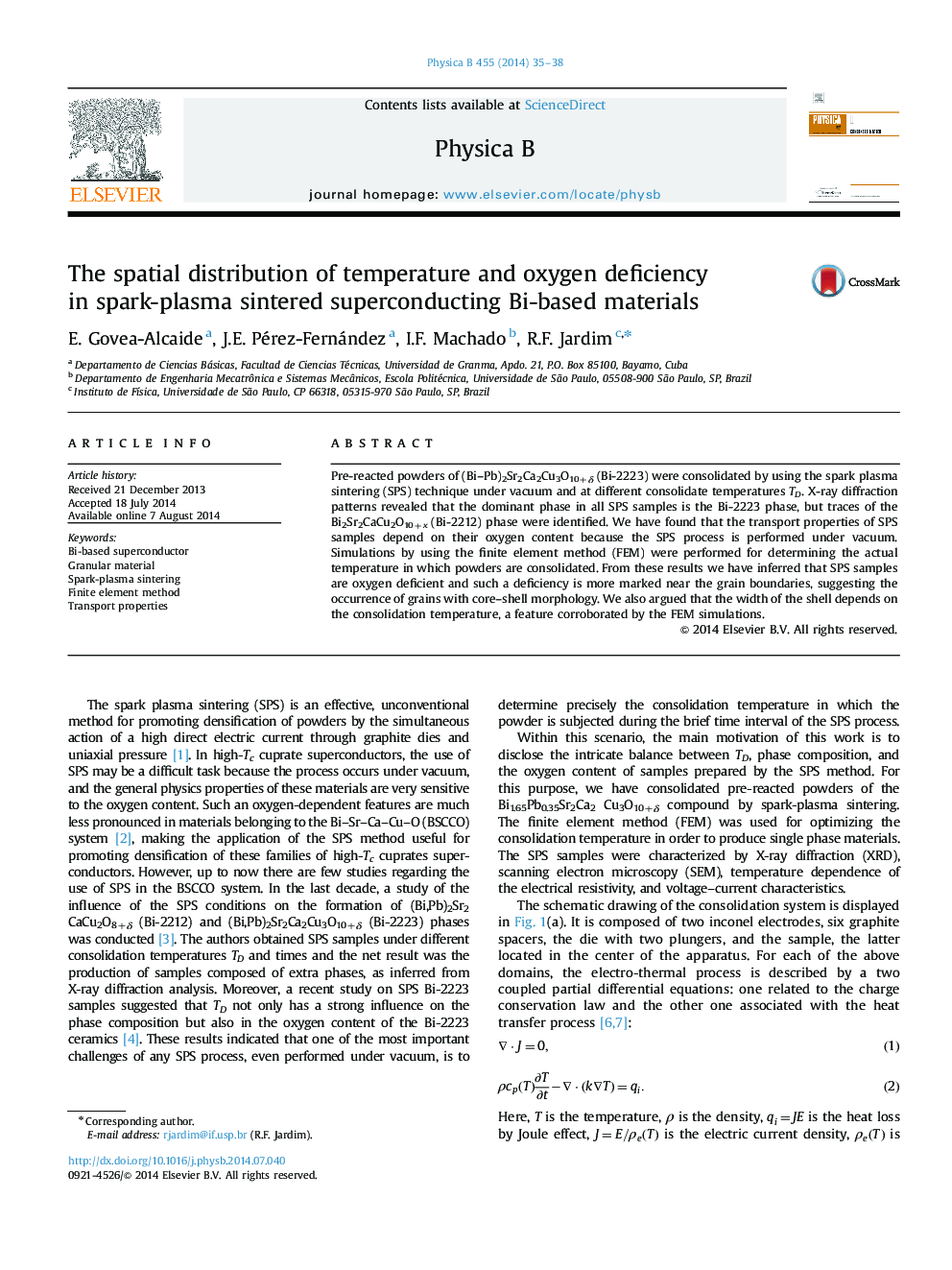 The spatial distribution of temperature and oxygen deficiency in spark-plasma sintered superconducting Bi-based materials