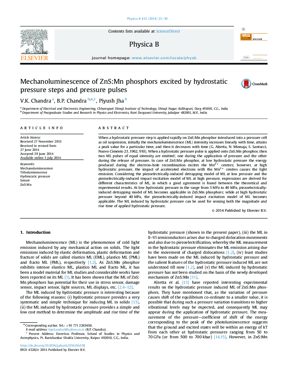 Mechanoluminescence of ZnS:Mn phosphors excited by hydrostatic pressure steps and pressure pulses