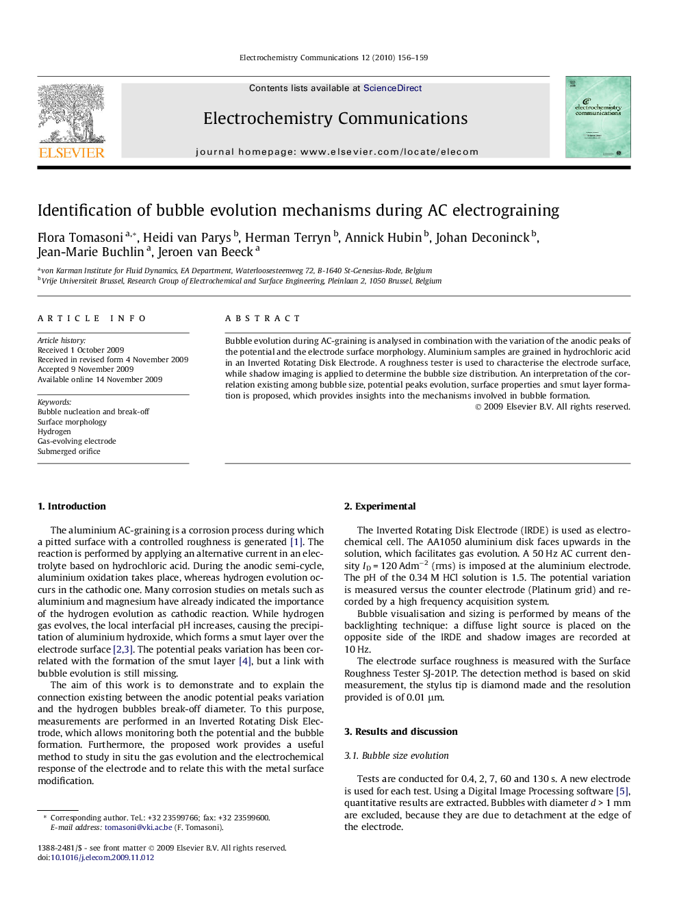 Identification of bubble evolution mechanisms during AC electrograining