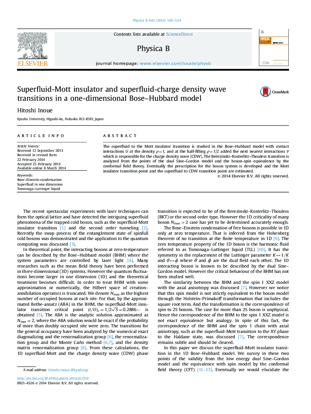 Superfluid-Mott insulator and superfluid-charge density wave transitions in a one-dimensional Bose–Hubbard model