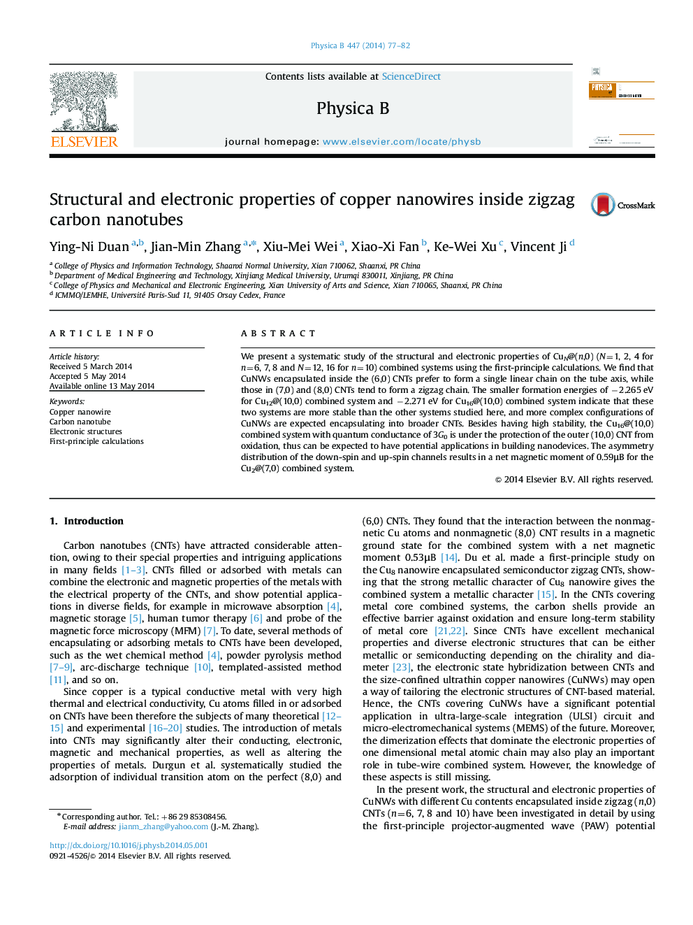 Structural and electronic properties of copper nanowires inside zigzag carbon nanotubes