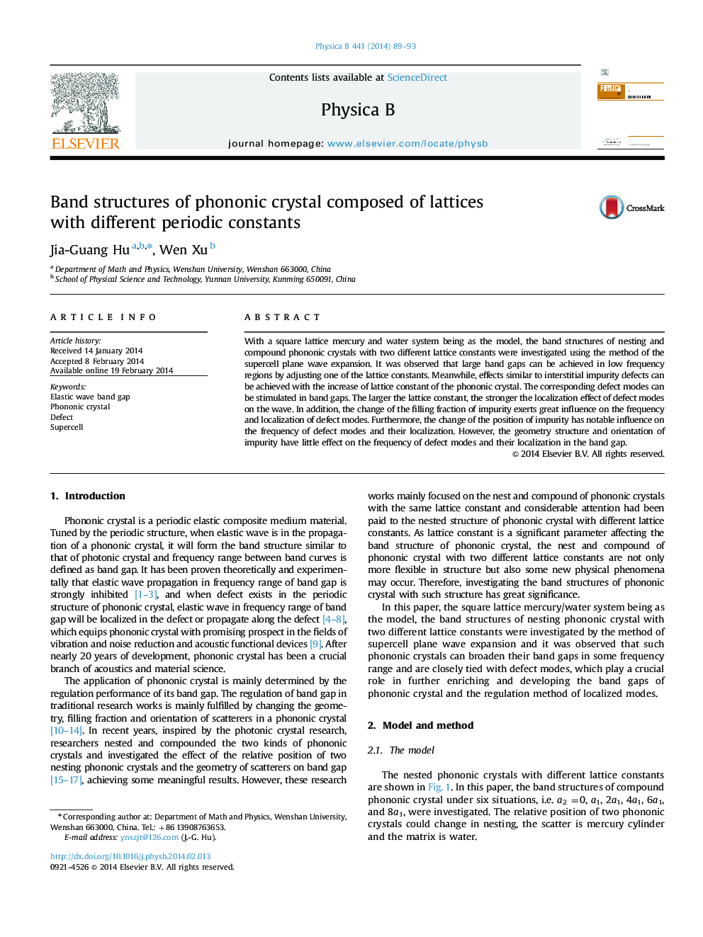 Band structures of phononic crystal composed of lattices with different periodic constants