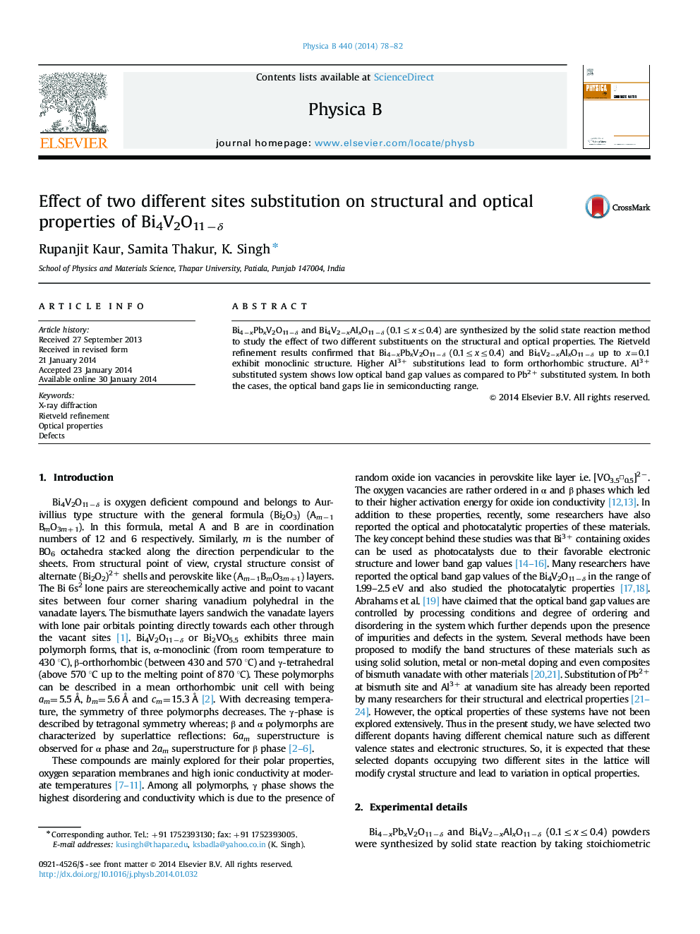 Effect of two different sites substitution on structural and optical properties of Bi4V2O11âÎ´