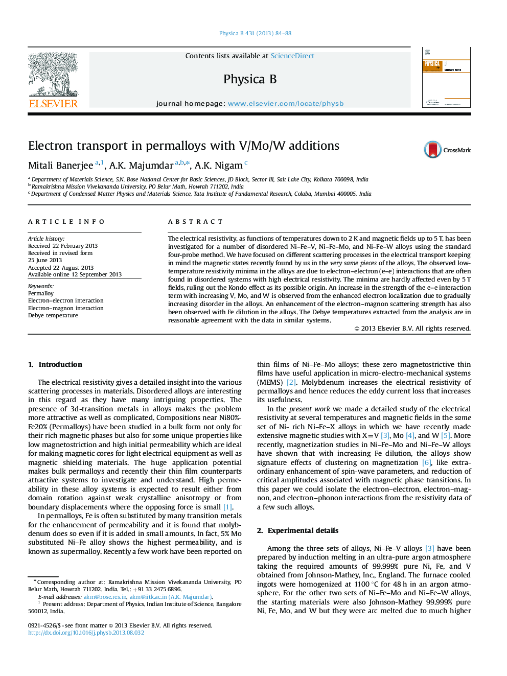 Electron transport in permalloys with V/Mo/W additions