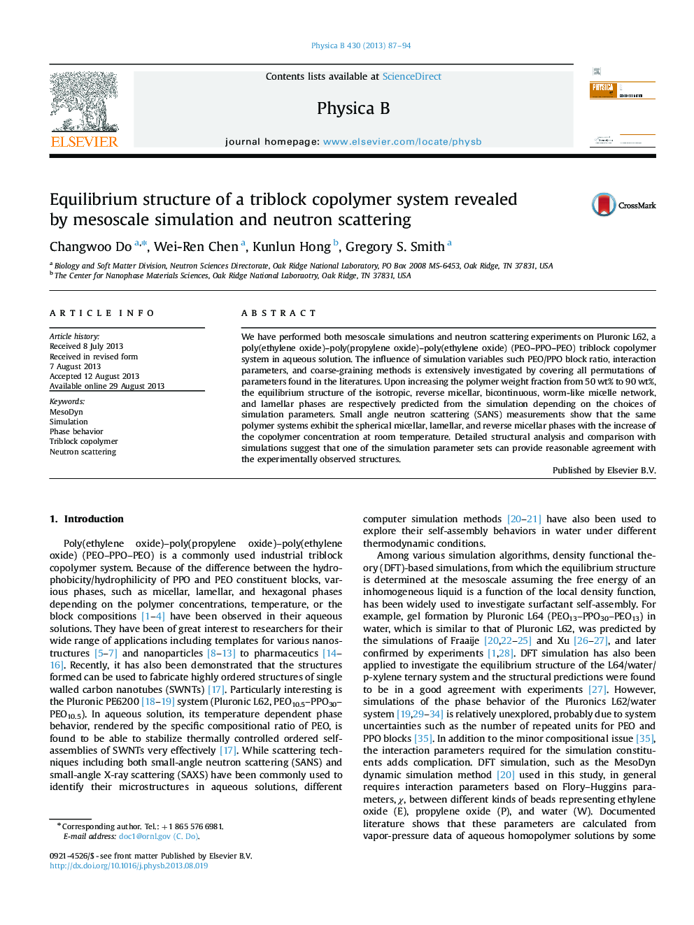 Equilibrium structure of a triblock copolymer system revealed by mesoscale simulation and neutron scattering