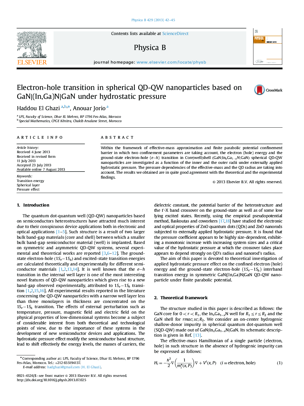 Electron-hole transition in spherical QD-QW nanoparticles based on GaN∣(In,Ga)N∣GaN under hydrostatic pressure