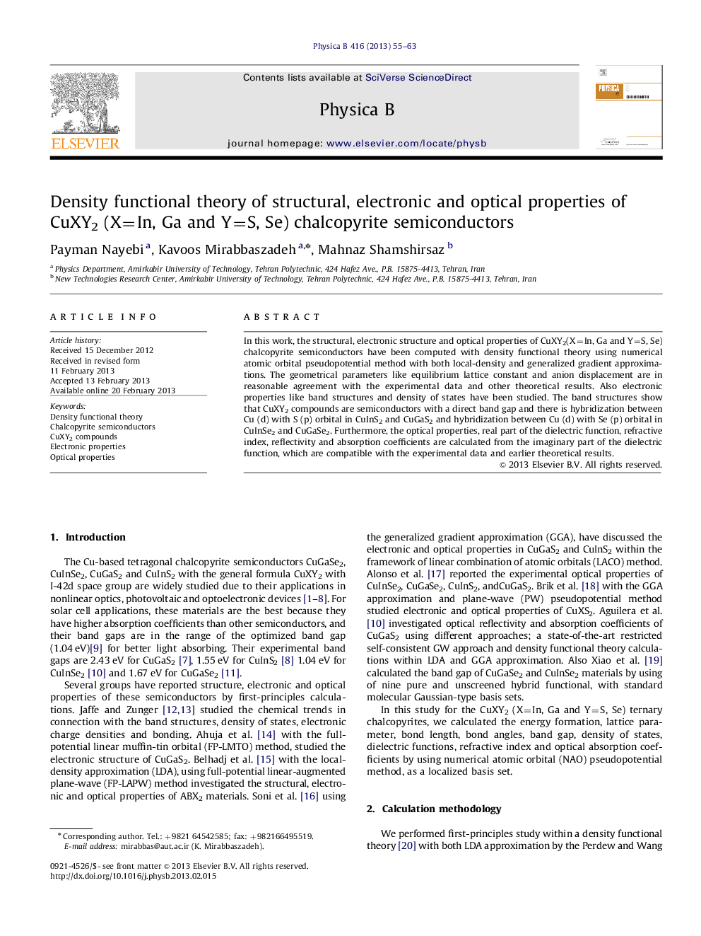 Density functional theory of structural, electronic and optical properties of CuXY2 (X=In, Ga and Y=S, Se) chalcopyrite semiconductors