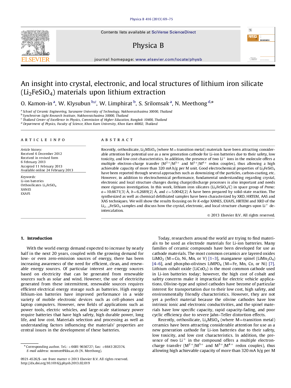 An insight into crystal, electronic, and local structures of lithium iron silicate (Li2FeSiO4) materials upon lithium extraction