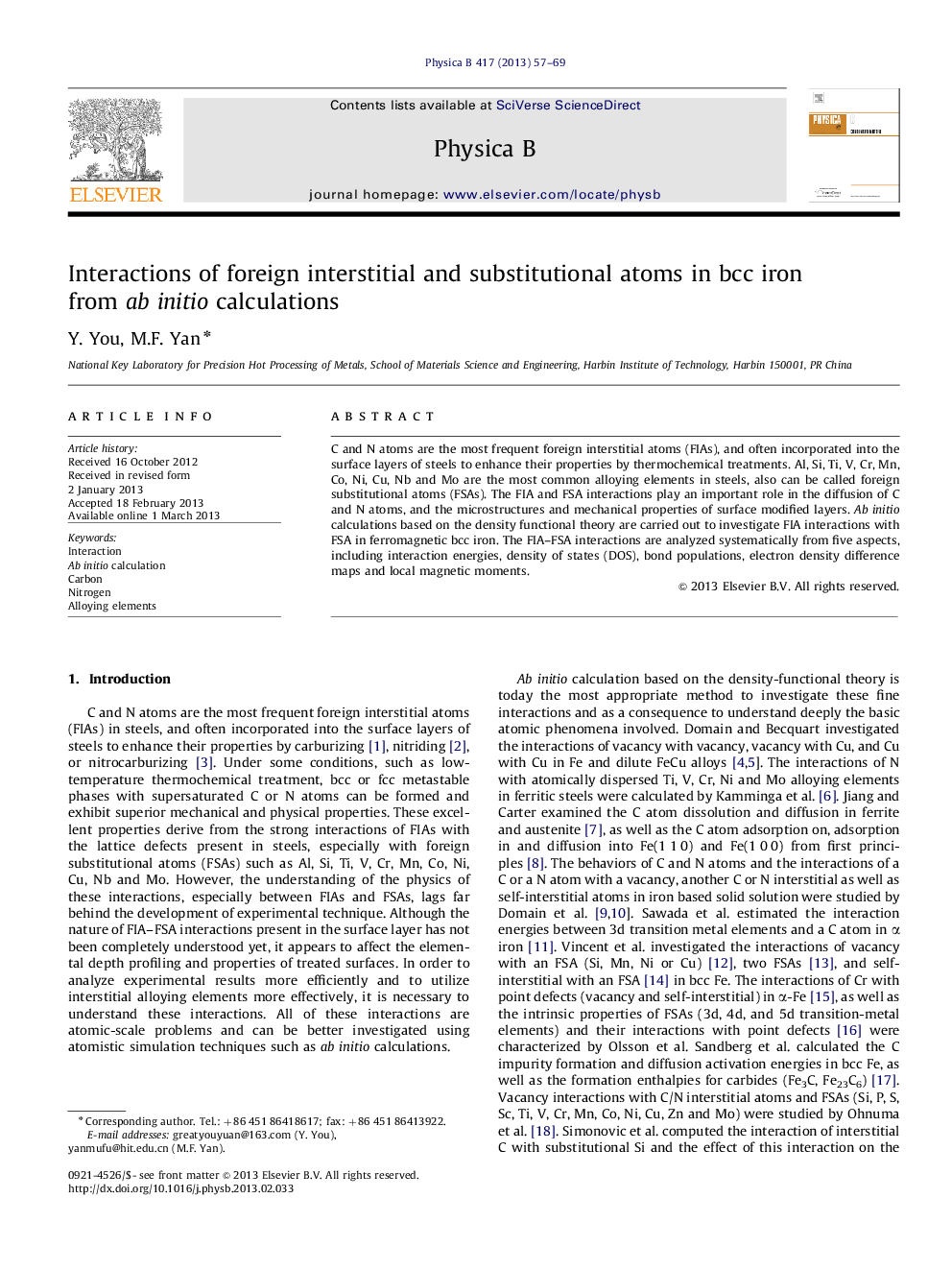 Interactions of foreign interstitial and substitutional atoms in bcc iron from ab initio calculations