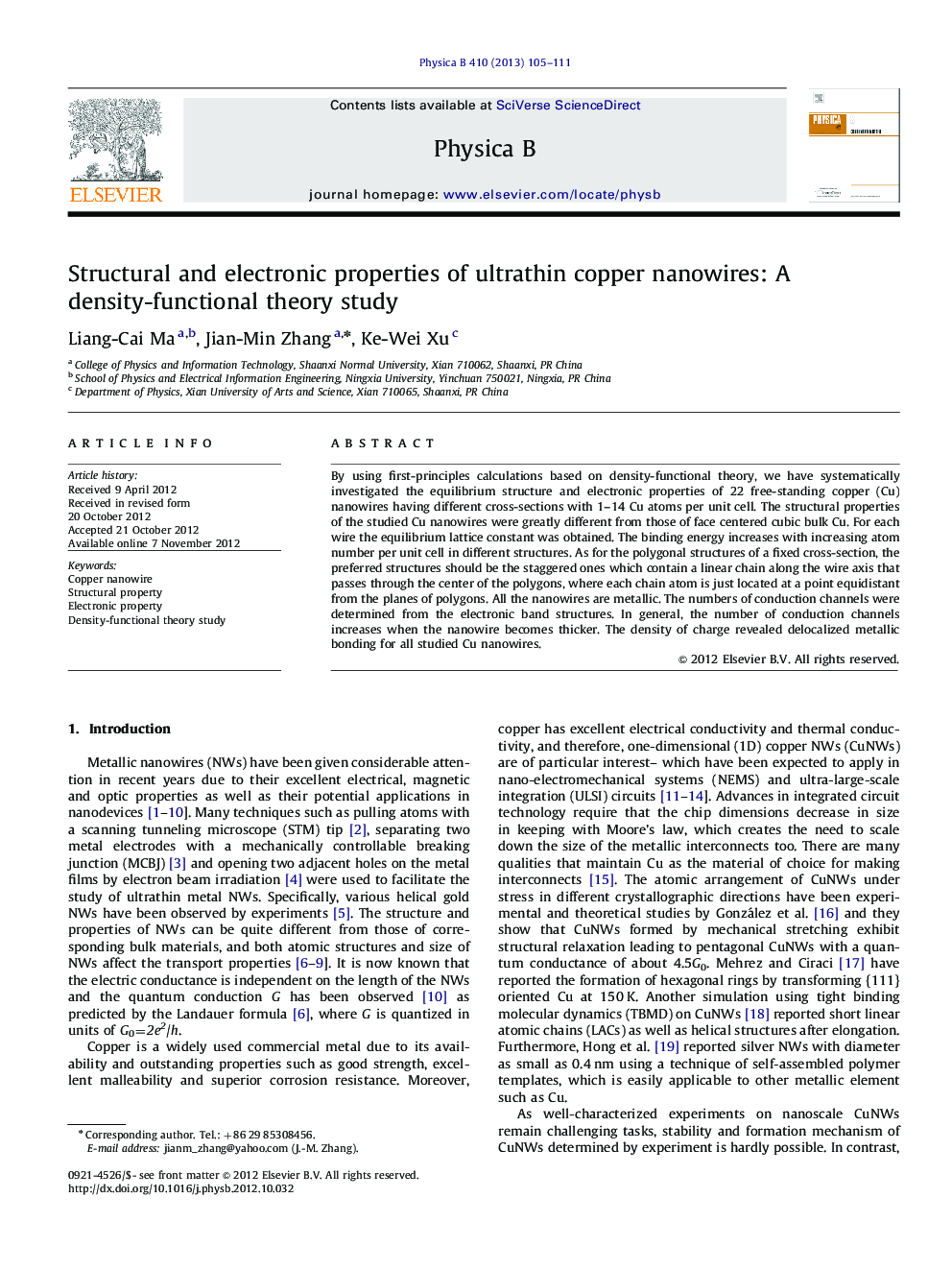 Structural and electronic properties of ultrathin copper nanowires: A density-functional theory study