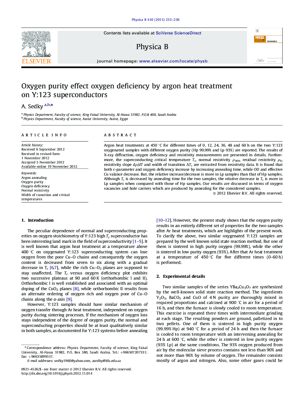 Oxygen purity effect oxygen deficiency by argon heat treatment on Y:123 superconductors