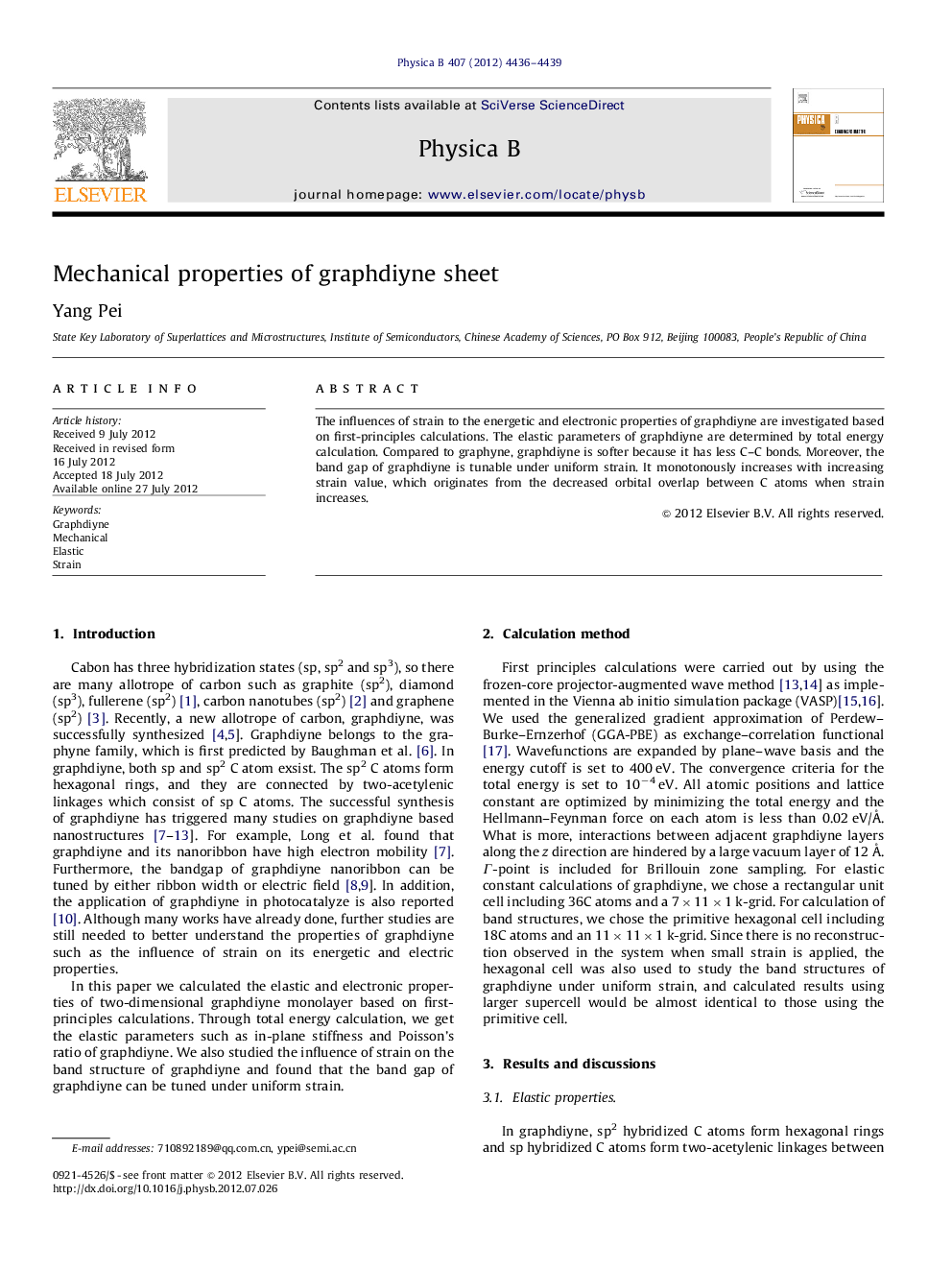 Mechanical properties of graphdiyne sheet