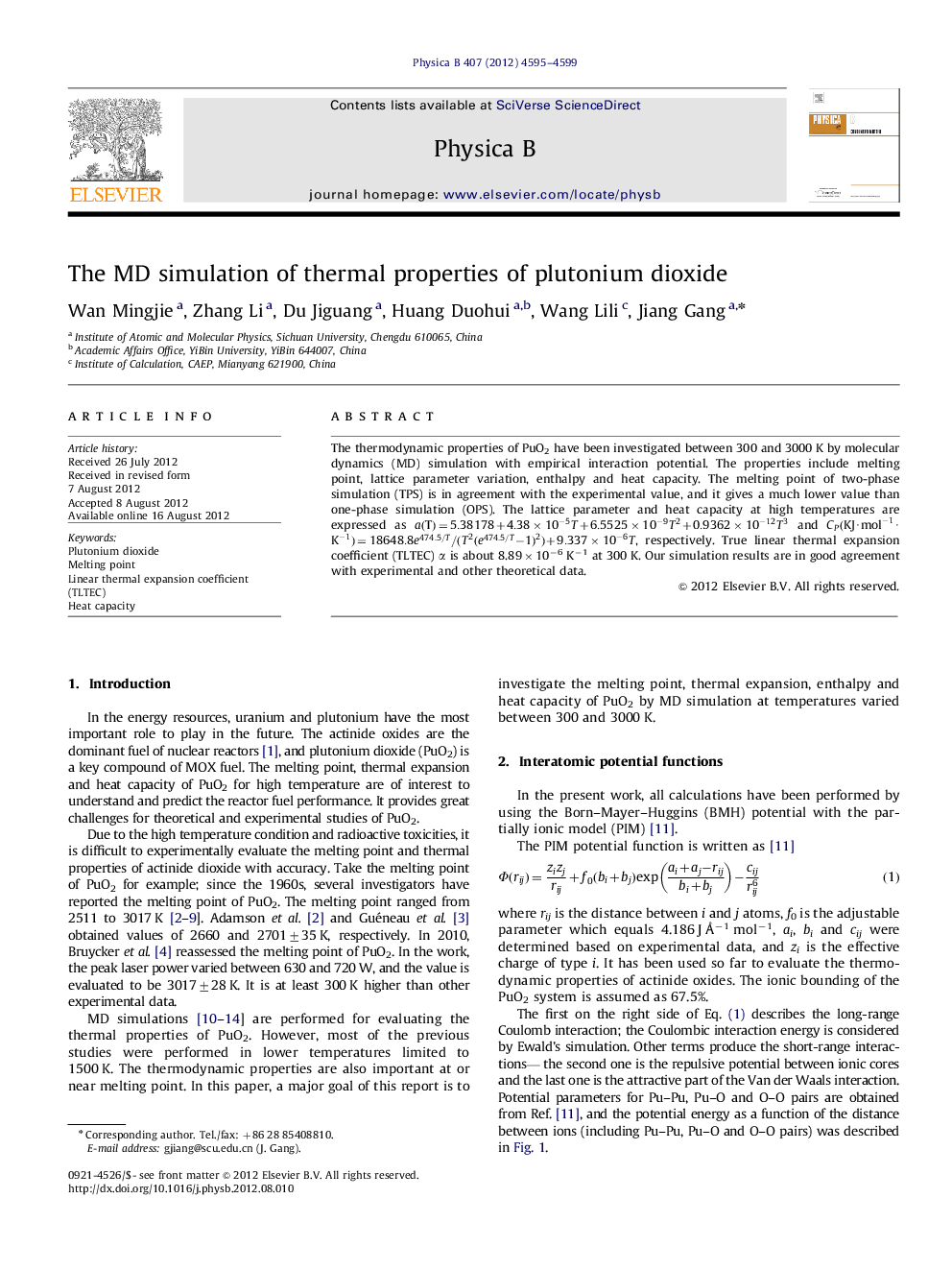 The MD simulation of thermal properties of plutonium dioxide