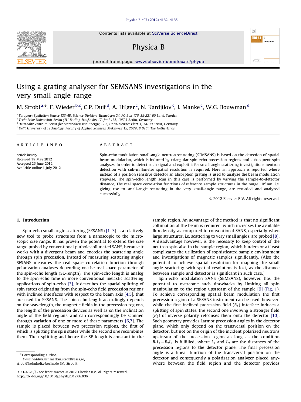Using a grating analyser for SEMSANS investigations in the very small angle range