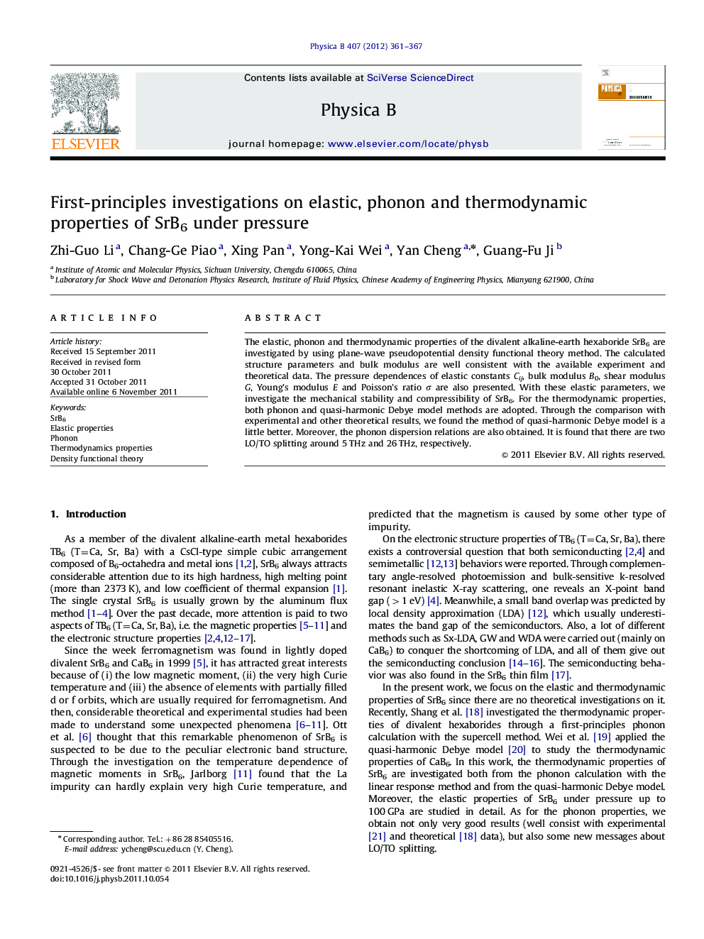 First-principles investigations on elastic, phonon and thermodynamic properties of SrB6 under pressure