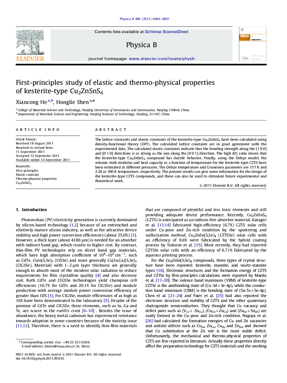 First-principles study of elastic and thermo-physical properties of kesterite-type Cu2ZnSnS4