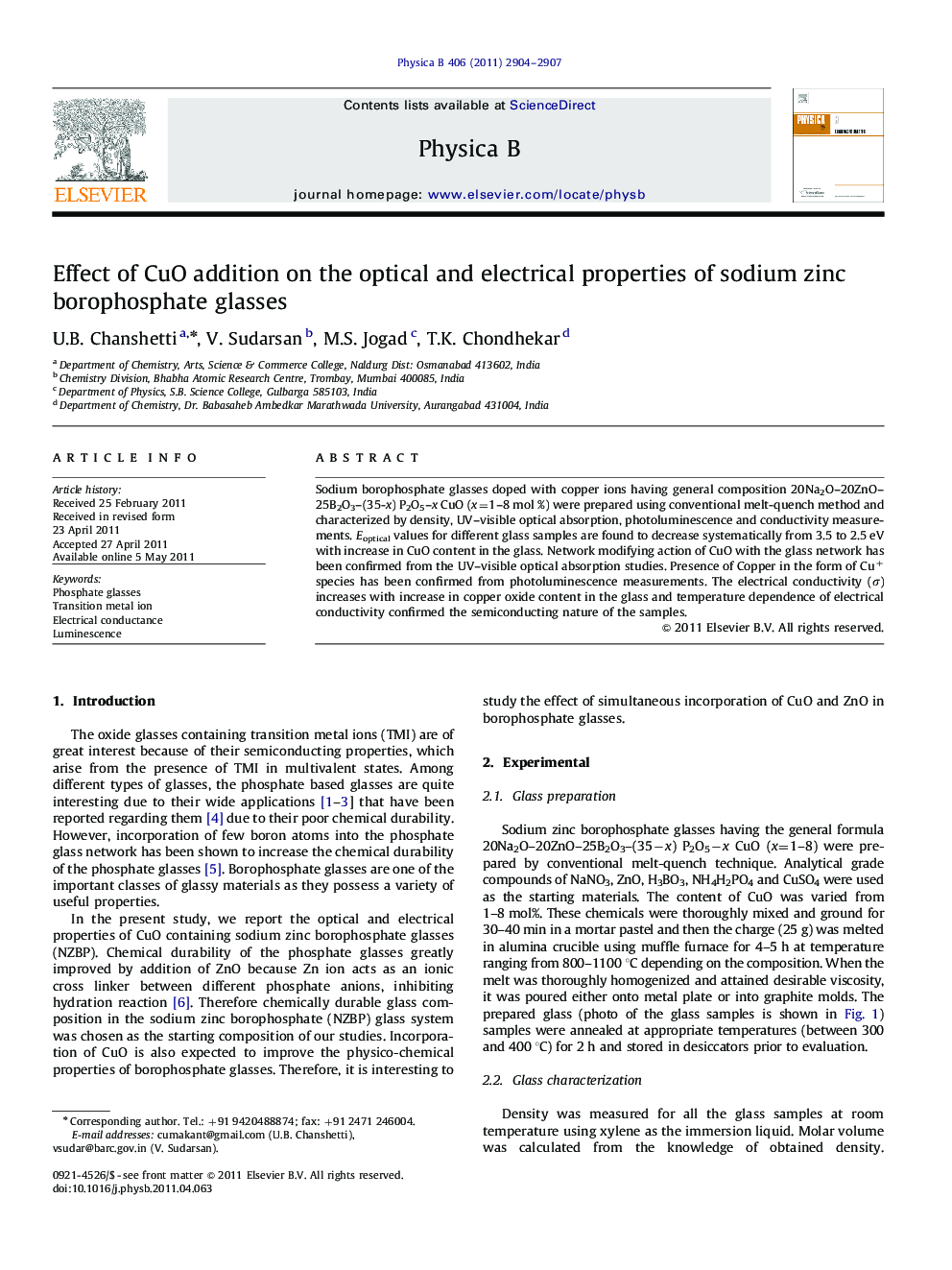 Effect of CuO addition on the optical and electrical properties of sodium zinc borophosphate glasses