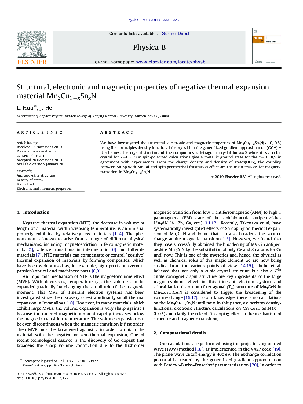 Structural, electronic and magnetic properties of negative thermal expansion material Mn3Cu1−xSnxN