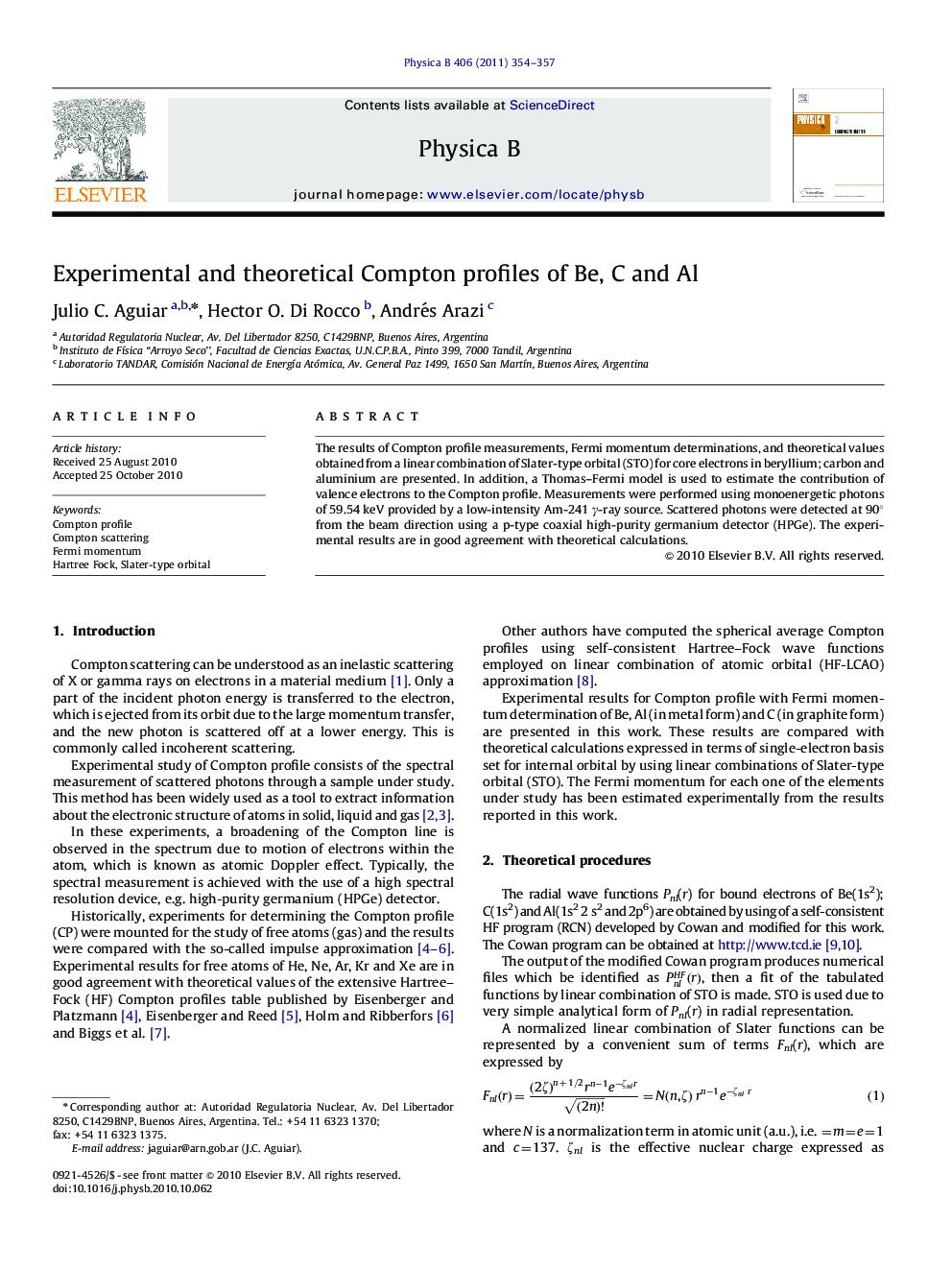 Experimental and theoretical Compton profiles of Be, C and Al