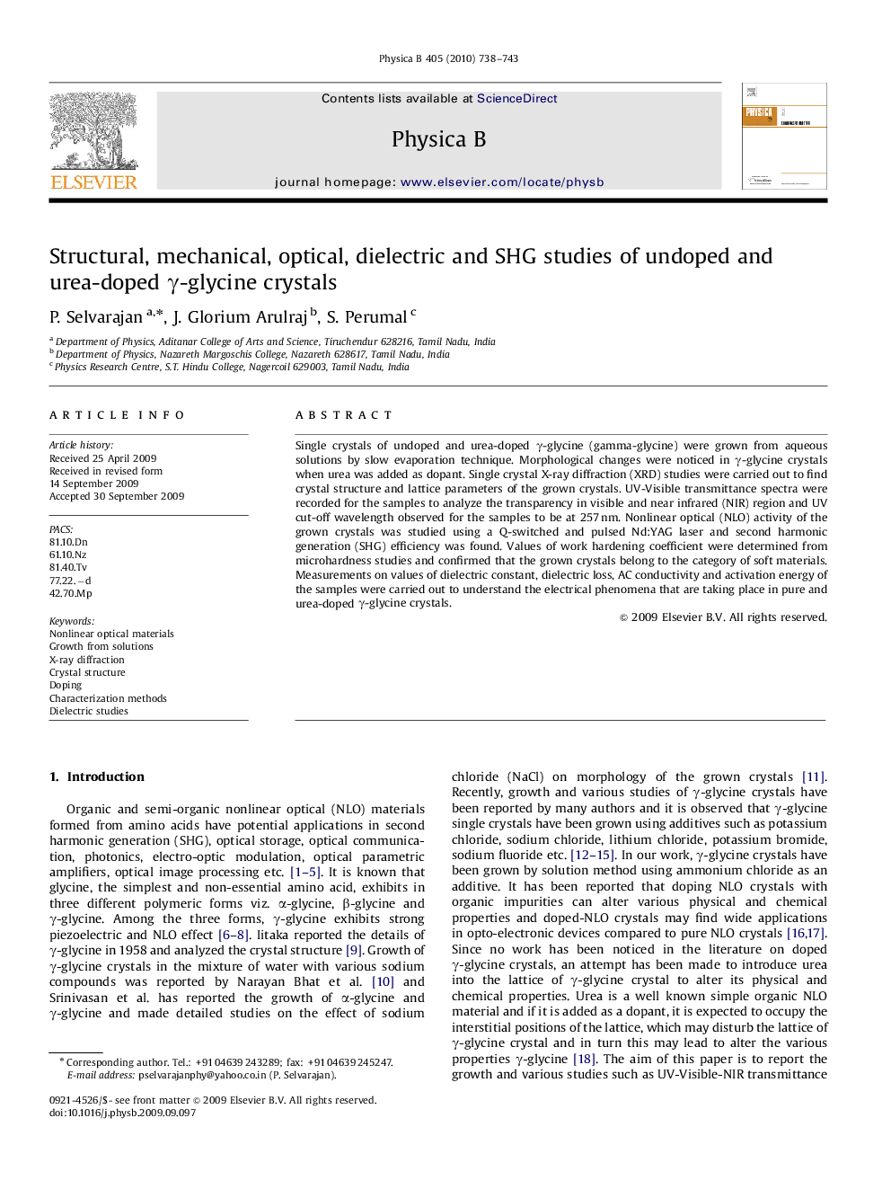 Structural, mechanical, optical, dielectric and SHG studies of undoped and urea-doped γ-glycine crystals