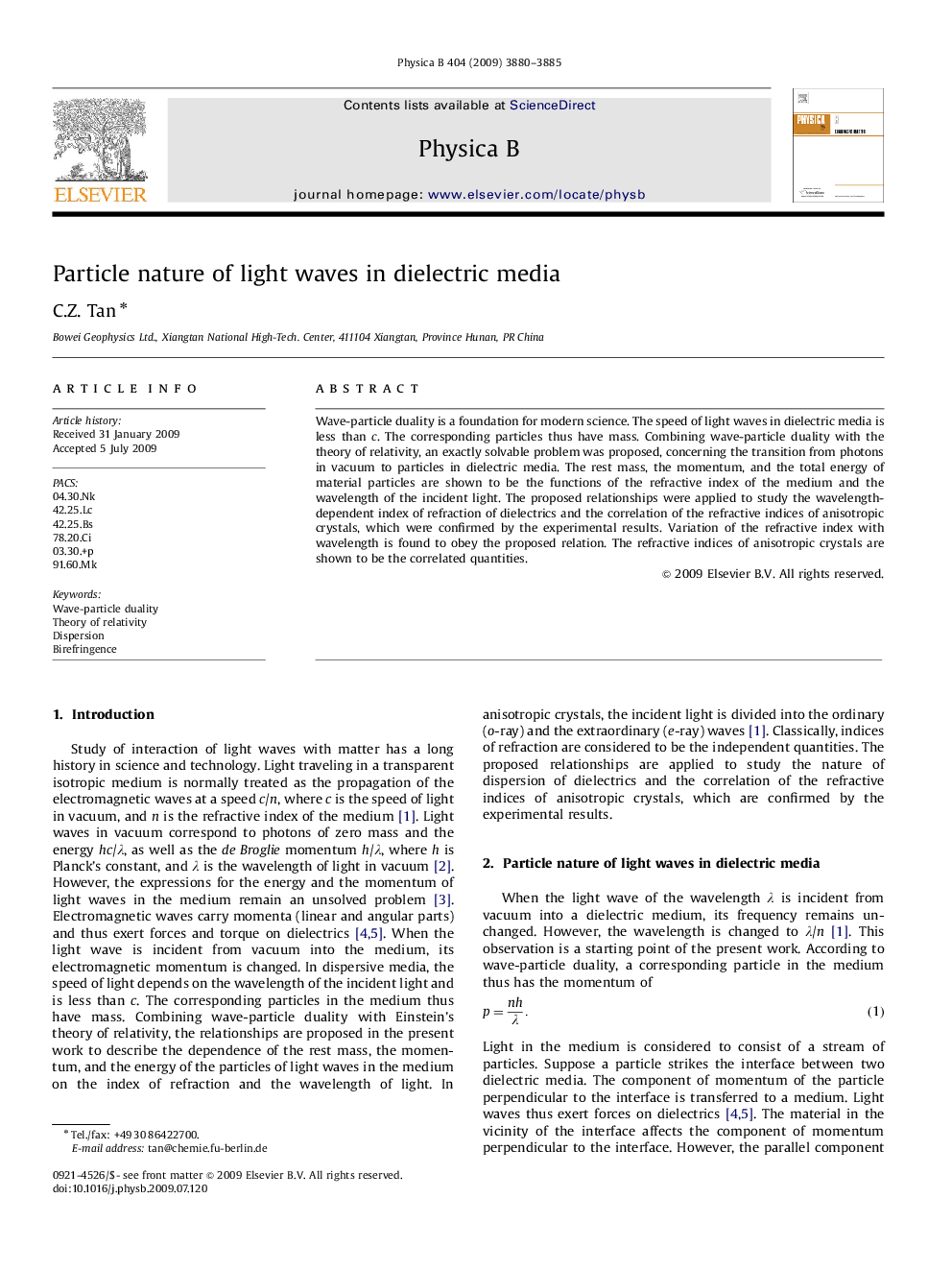 Particle nature of light waves in dielectric media