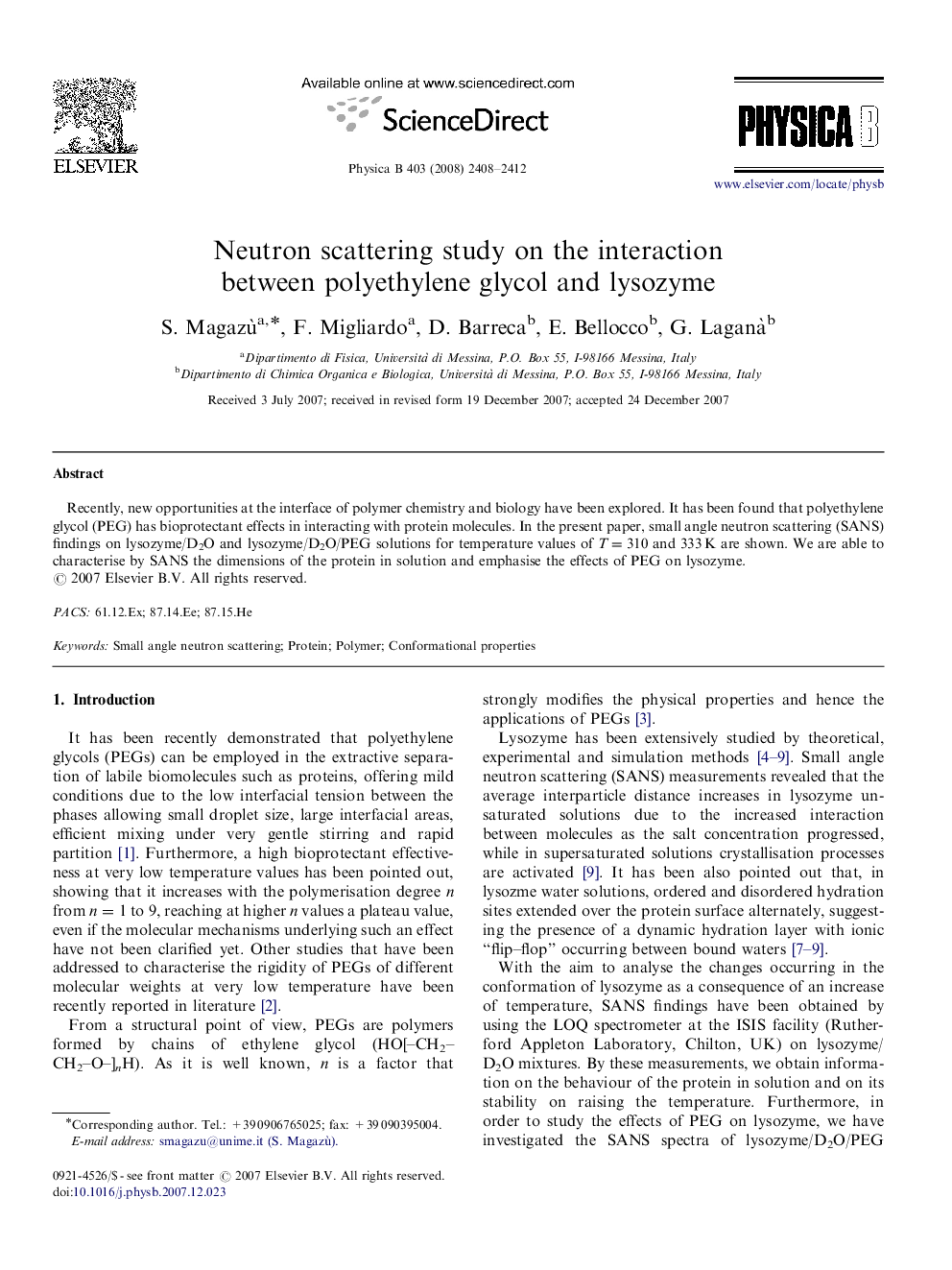 Neutron scattering study on the interaction between polyethylene glycol and lysozyme