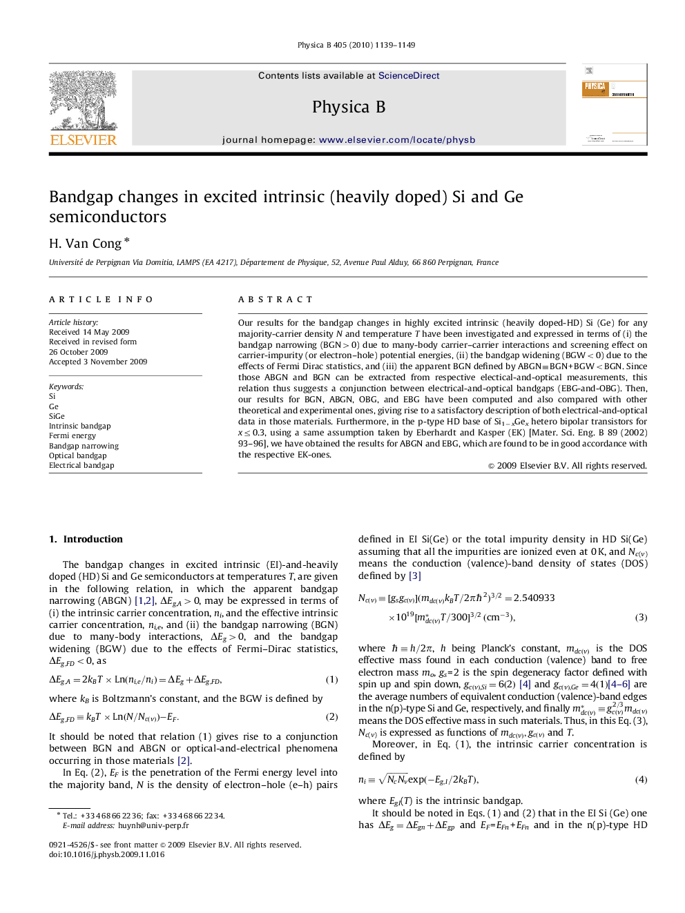 Bandgap changes in excited intrinsic (heavily doped) Si and Ge semiconductors