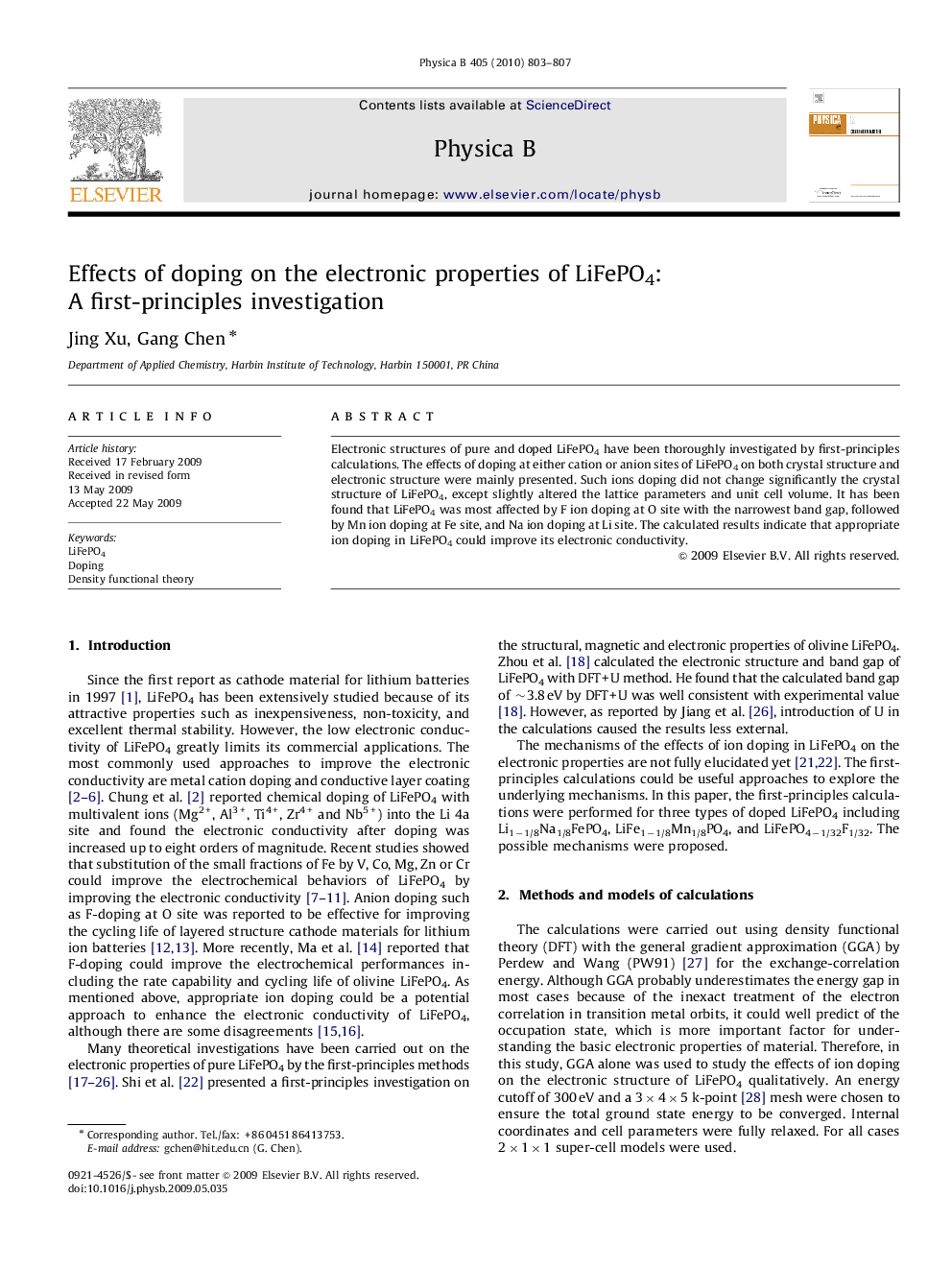 Effects of doping on the electronic properties of LiFePO4: A first-principles investigation